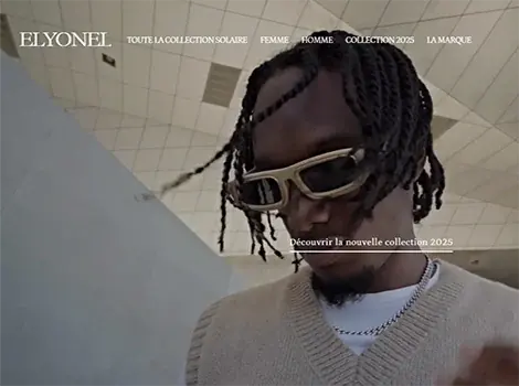 Exemple de boutique en ligne moderne pour une marque de lunettes