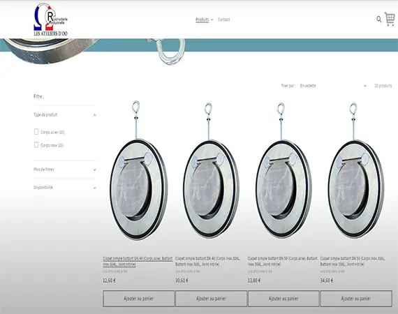Réalisation SimpleWebs pour un site e-commerce