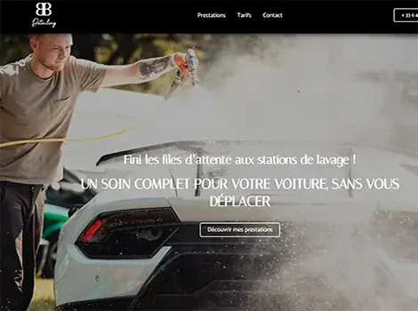 Exemple de site vitrine moderne pour un service de detailing auto